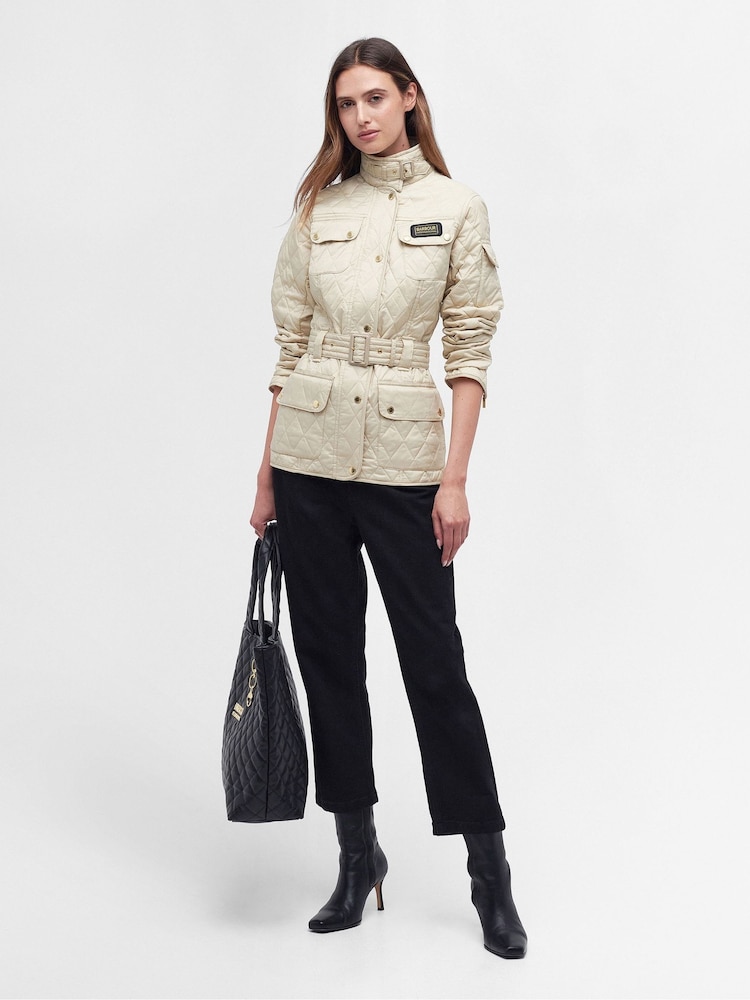 Barbour® International Cream Quilt Jacket - Image 2 of 6