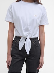 Barbour® International Soules Tie front 100% Cotton White T-Shirt - Image 3 of 7
