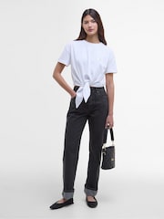 Barbour® International Soules Tie front 100% Cotton White T-Shirt - Image 4 of 7