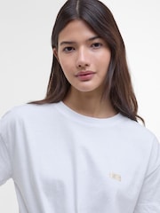 Barbour® International Soules Tie front 100% Cotton White T-Shirt - Image 5 of 7