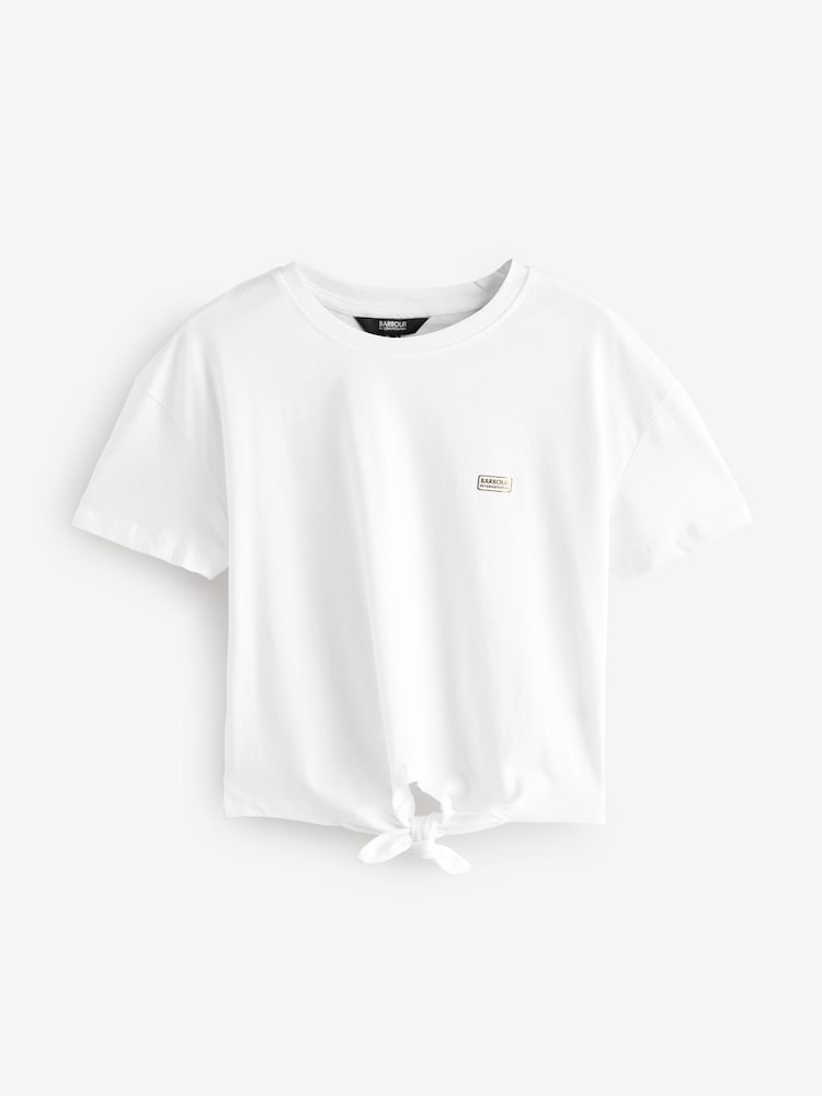 Barbour® International Soules Tie front 100% Cotton White T-Shirt - Image 7 of 7
