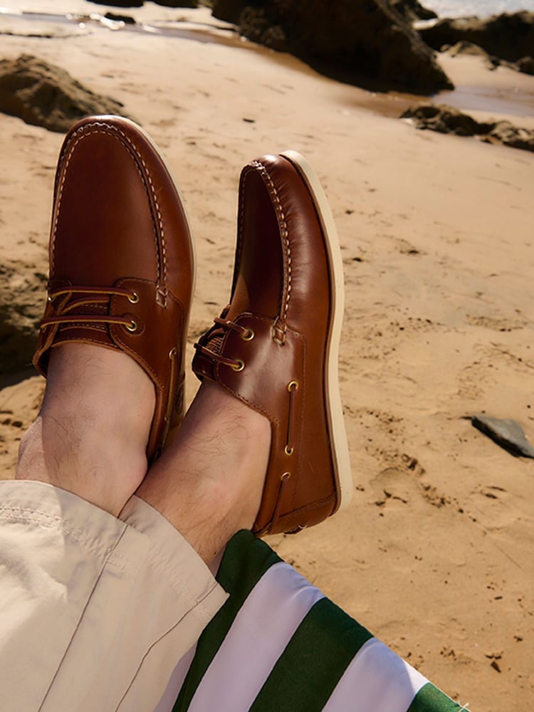 Barbour® Tan Brown Wake Boat Shoes - Image 1 of 9 Barbour® Tan Brown Wake Boat Shoes - Image 1 of 9