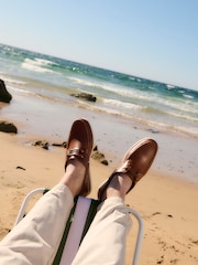 Barbour® Tan Brown Wake Boat Shoes - Image 2 of 9