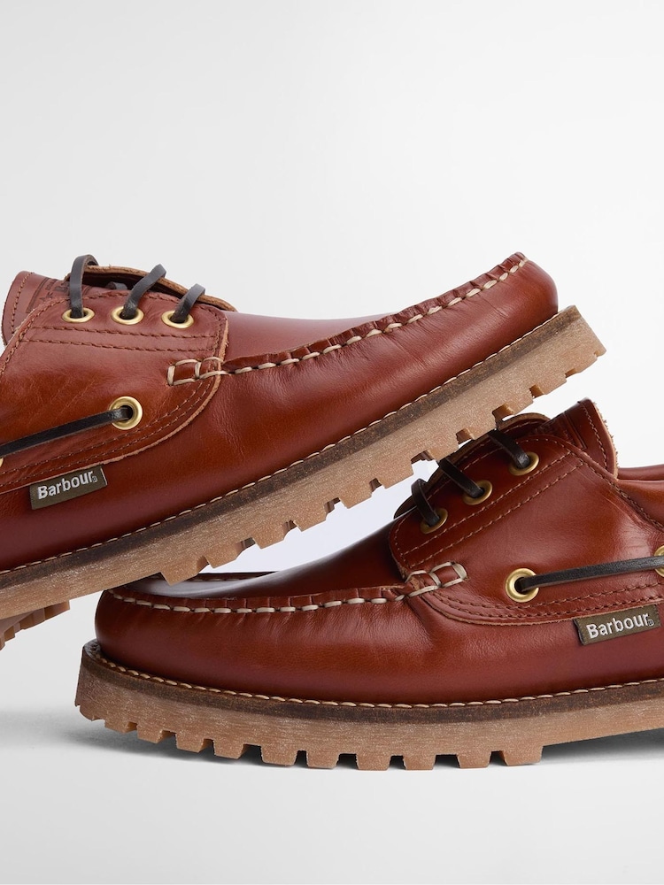 Barbour® Tan Brown Deck Boat Shoes - Image 6 of 6