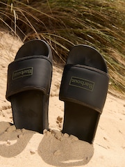 Barbour® Black Cresswell Sliders - Image 1 of 2