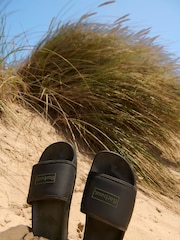 Barbour® Black Cresswell Sliders - Image 2 of 2
