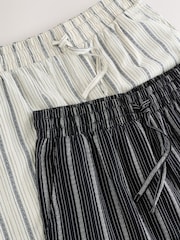 Black/Ecru Stripe Woven Pyjama Bottoms 2 Pack - Image 4 of 5