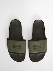 Barbour® Green Cresswell Sliders - Image 4 of 7