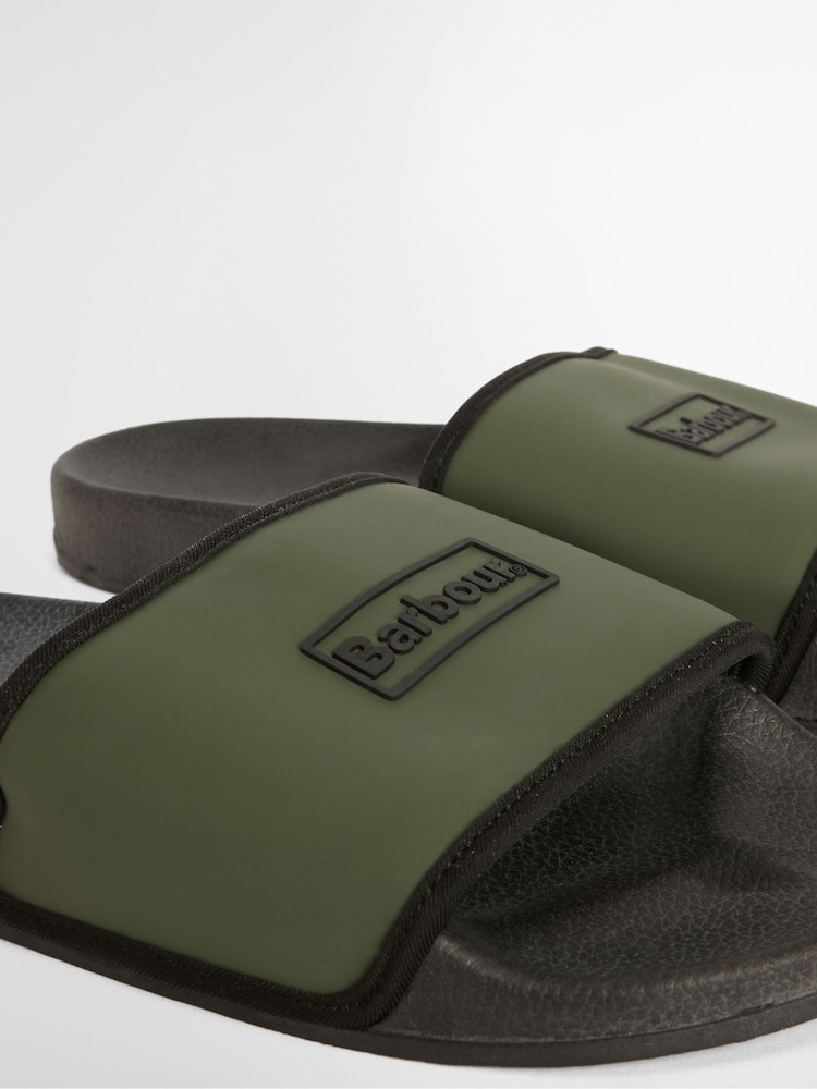 Barbour® Green Cresswell Sliders - Image 7 of 7