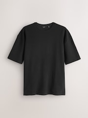 Black Jersey Textured Co-ord Shorts Set - Image 8 of 11