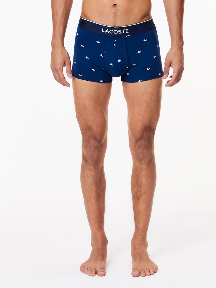 Lacoste Blue Boxers 3 Pack - Image 7 of 7
