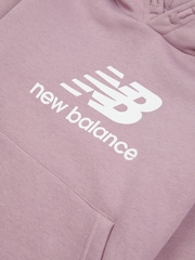 Червоний - New Balance дівчата Brush Back Stacked Logo худі - Image 3 of 3
