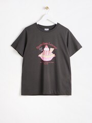 Oliver Bonas Grey Sundae Lover Graphic T-Shirt - Image 3 of 7