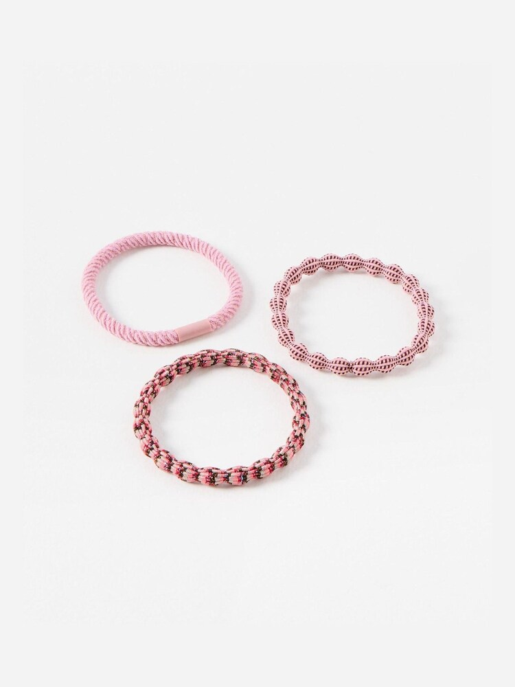 Oliver Bonas Pink Aspen Hair Bands 3 Pack - Image 1 of 4