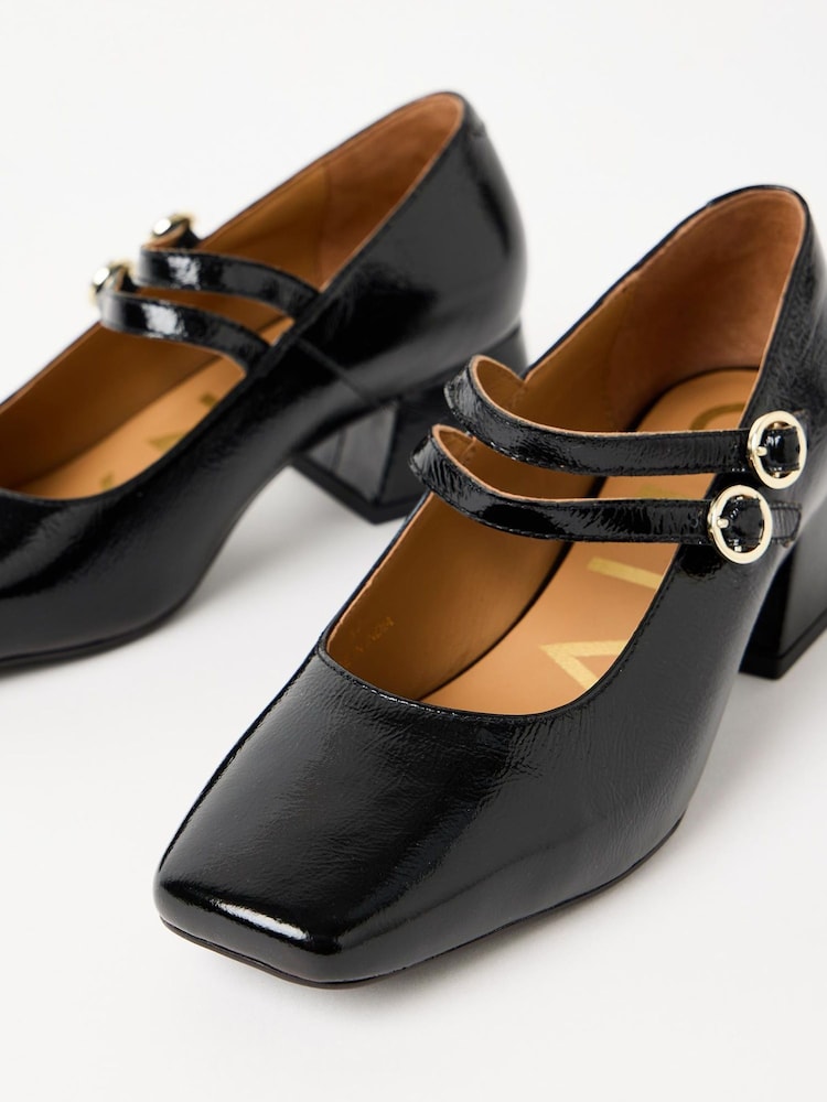 Oliver Bonas Black Mary Jane Patent Leather Block Heels - Image 2 of 7 Oliver Bonas Black Mary Jane Patent Leather Block Heels - Image 2 of 7