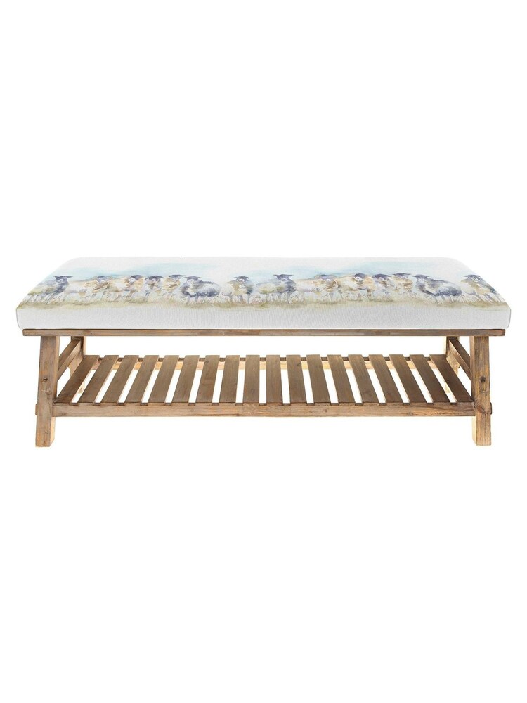 Voyage Maison Come By Cream Rupert Printed Bench - Image 2 of 2