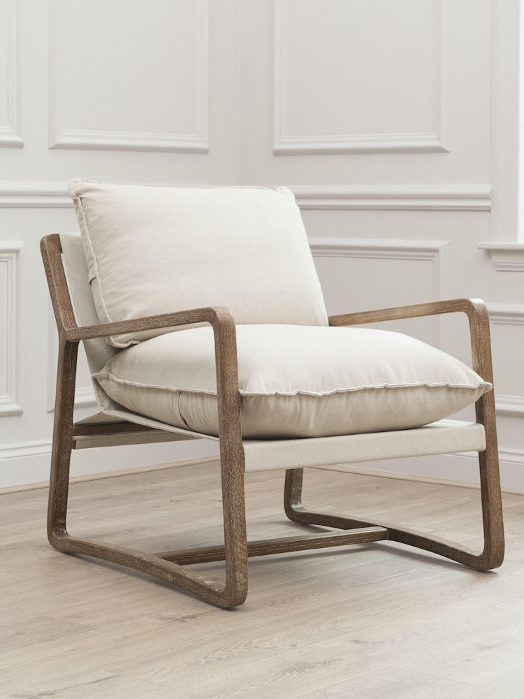 Voyage Maison Oak Cream Elias Solid Wood Rowan Chair - Image 1 of 4