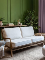 Voyage Maison Warm Wood Cream Idris 2 Seater Sofa Chair - Image 1 of 2