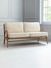 Voyage Maison Warm Wood Cream Idris 2 Seater Sofa Chair - Image 2 of 2