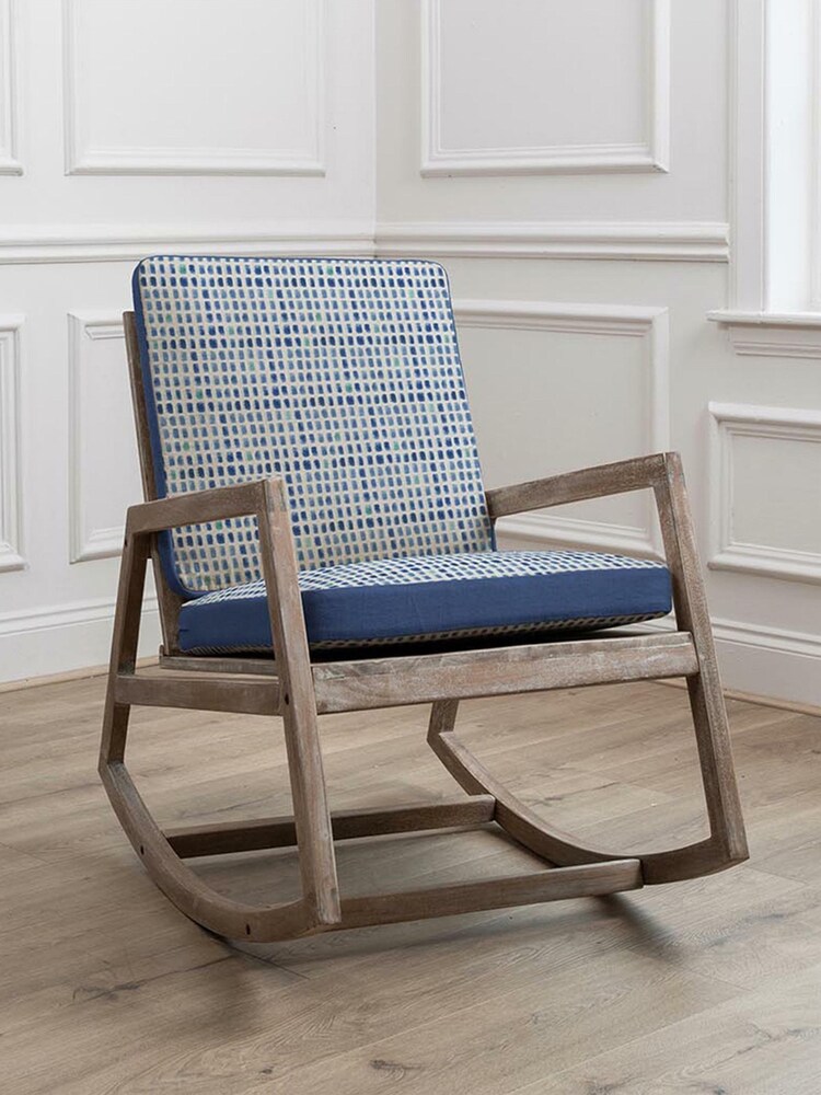 Voyage Maison Blue Jonas Rocker Mango Wood Chair - Image 1 of 4