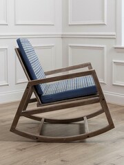 Voyage Maison Blue Jonas Rocker Mango Wood Chair - Image 3 of 4