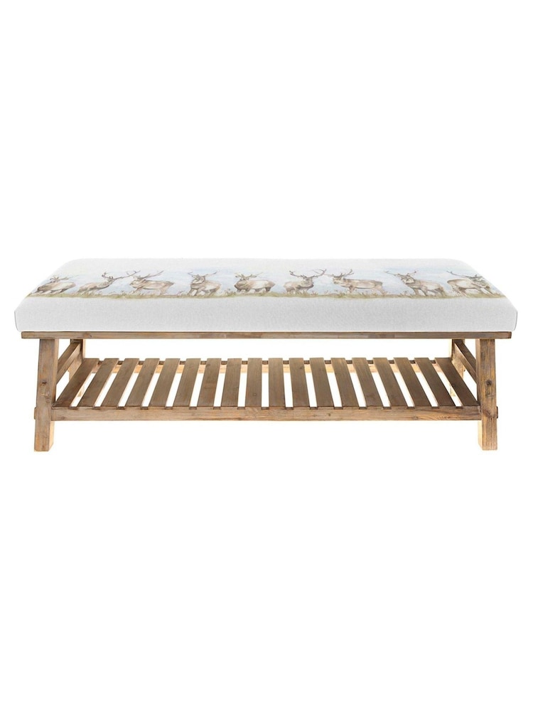 Voyage Maison Moorland Stag Cream Rupert Printed Bench - Image 2 of 2