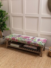 Voyage Maison Fairytale Bristles Damson Pink Rupert Printed Bench - Image 1 of 2