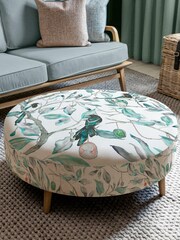 Voyage Maison Collector Linen Blue Petra Footstool - Image 1 of 2