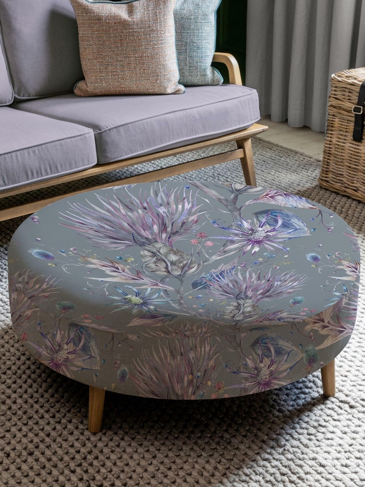 Voyage Maison Elysium Storm Purple Petra Footstool - Image 1 of 2
