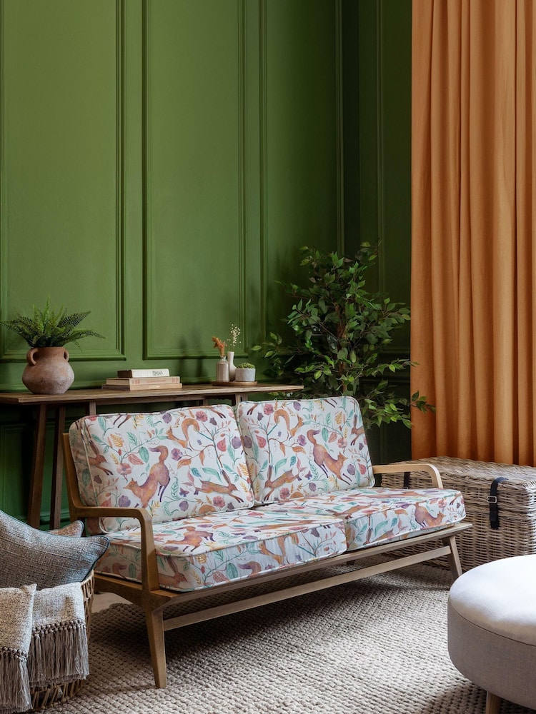 Voyage Maison Linen Orange Idris 2 Seater Sofa Chair - Image 1 of 2