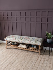 Voyage Maison Hermione Linen Pink Rupert Printed Bench - Image 1 of 2