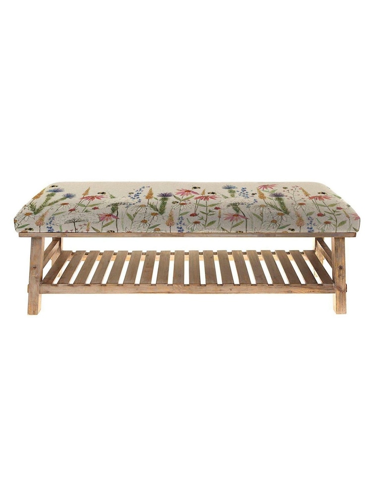 Voyage Maison Hermione Linen Pink Rupert Printed Bench - Image 2 of 2