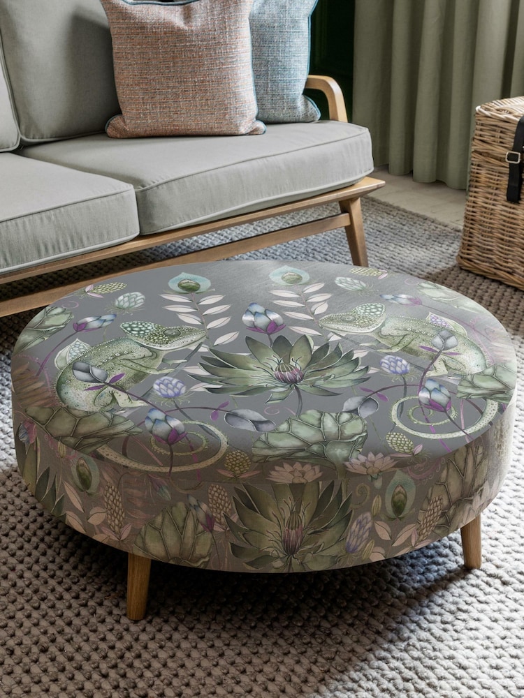 Voyage Maison Osawi Mineral Grey Petra Footstool - Image 1 of 2