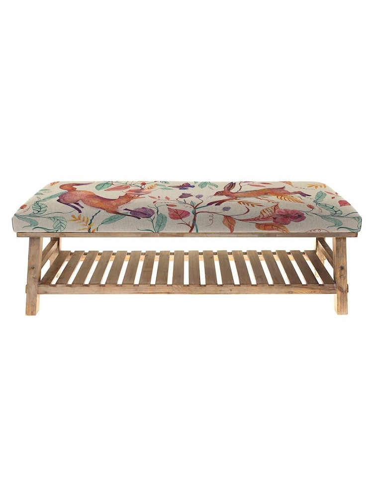 Voyage Maison Leaping Into The Fauna Linen Natural Rupert Printed Bench - Image 2 of 2