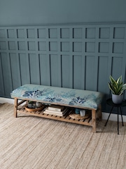 Voyage Maison Coralie Meadow Blue Rupert Printed Bench - Image 1 of 2