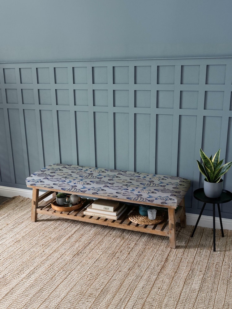 Voyage Maison Cove Cobalt Blue Rupert Printed Bench - Image 1 of 2