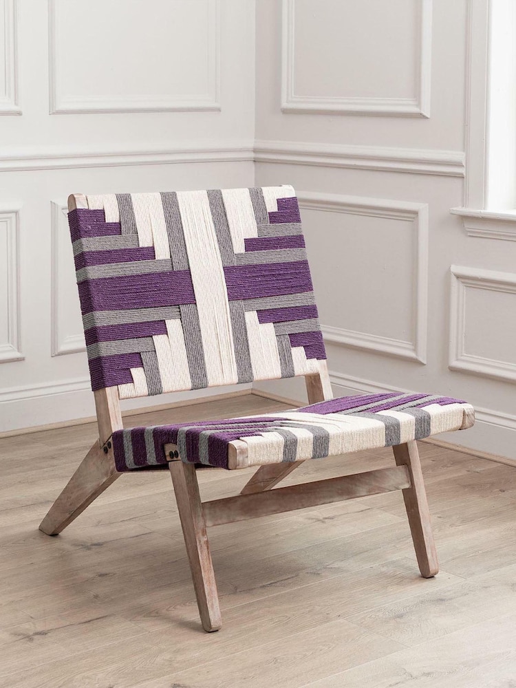 Voyage Maison Plum Purple Manali Woven Chair - Image 1 of 4