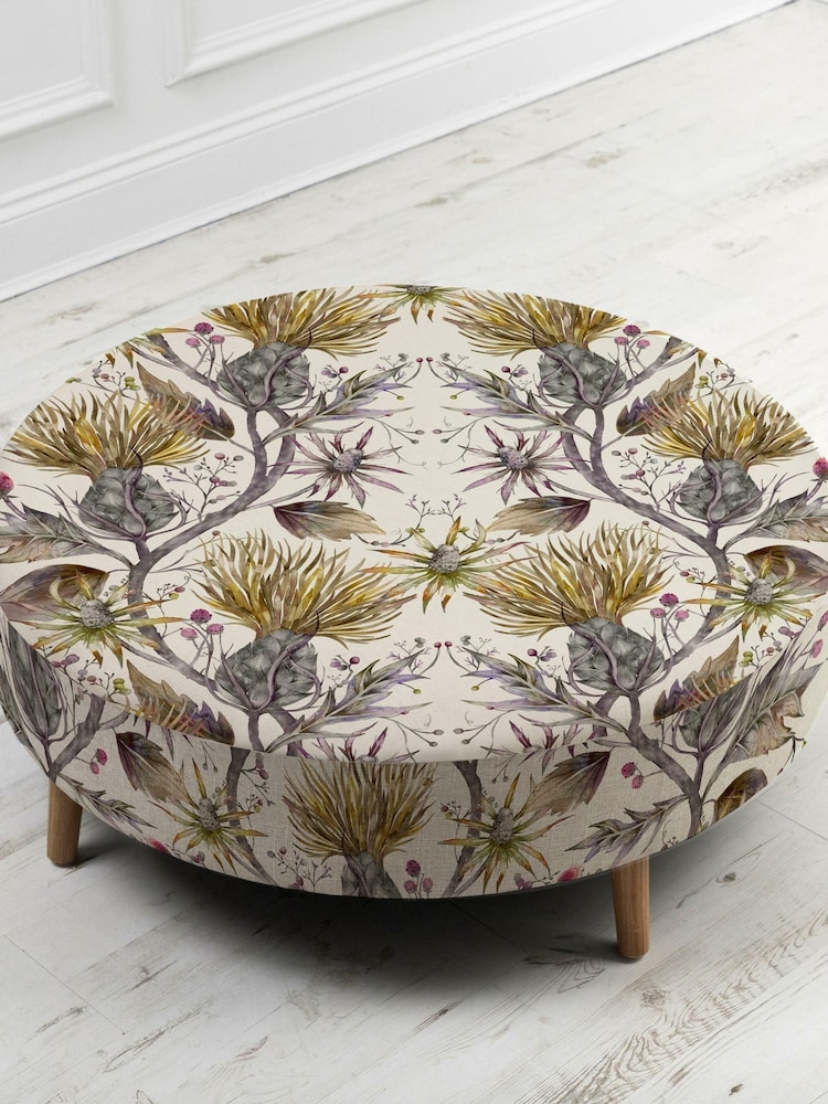 Voyage Maison Varys Gold Cream Petra Footstool - Image 2 of 2