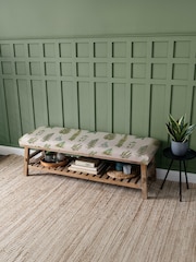Voyage Maison Verbena Linen Green Rupert Printed Bench - Image 1 of 2