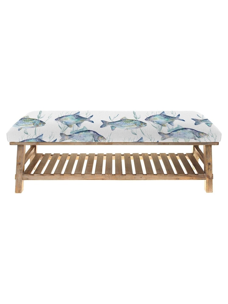 Voyage Maison Ives Water Marine Blue Rupert Printed Bench - Image 1 of 1