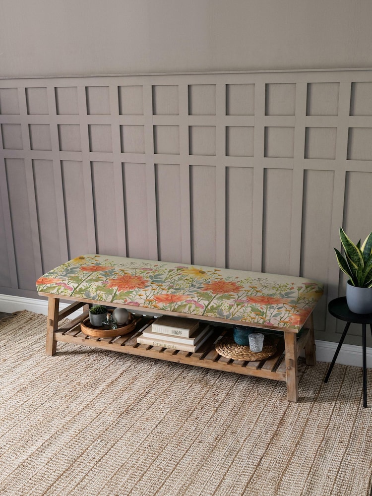 Voyage Maison Delamere Natural Orange Rupert Printed Bench - Image 1 of 2