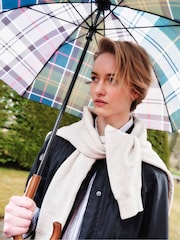 Barbour® Green Mixed Tartan Full Length Umbrella - Image 2 of 7
