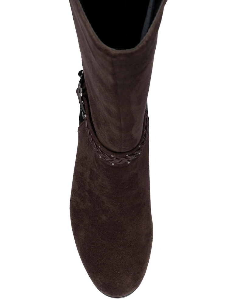 Lotus Brown Knee High Boots With Stretch - Image 4 of 4 Lotus Brown Knee High Boots With Stretch - Image 4 of 4