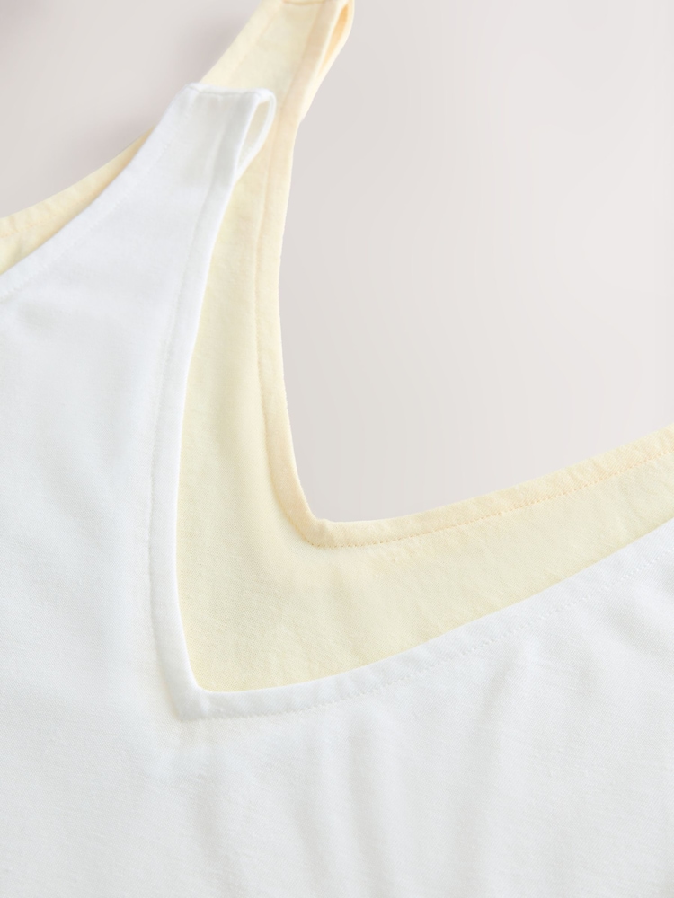 White / Lemon Yellow Linen-blend Vests 2 Pack - Image 13 of 13