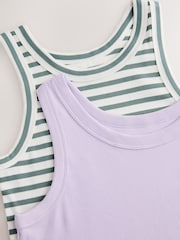 Khaki Stripe / Lilac High Neck Vests 2 Pack - Image 11 of 11