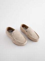 Natural Stone Wide Fit (G) Suede Slip-Ons Loafers Shoes - Image 1 of 5
