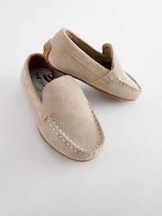 Natural Stone Wide Fit (G) Suede Slip-Ons Loafers Shoes - Image 3 of 5