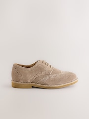 Neutral Wide Fit (G) Smart Leather Brogue Shoes - Image 2 of 6