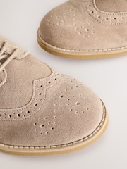 Neutral Wide Fit (G) Smart Leather Brogue Shoes - Image 4 of 6