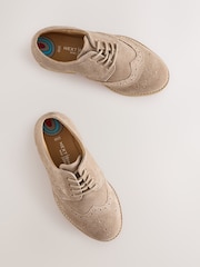 Neutral Wide Fit (G) Smart Leather Brogue Shoes - Image 5 of 6